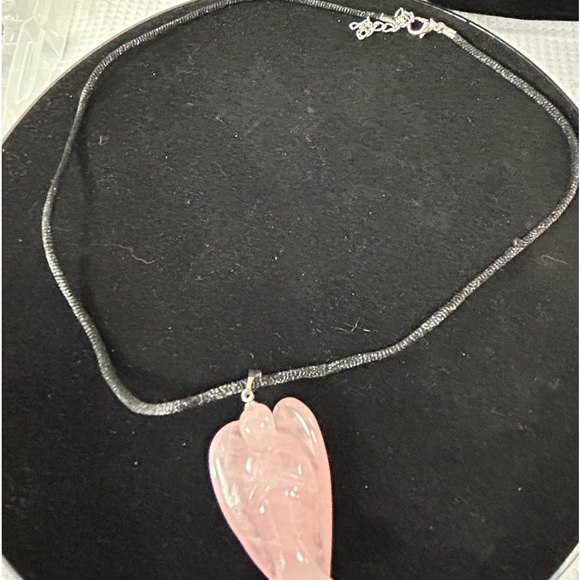 Rose quartz, angel necklace - Picture 2 of 6